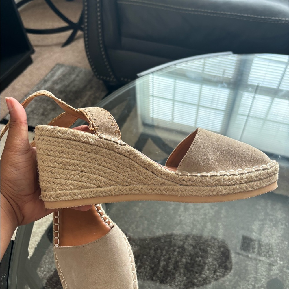 Crown Vintage Kenarsi 3 Espadrille Wedge Sandal Size 9.5M Taupe Stone NWOT - Picture 6 of 8